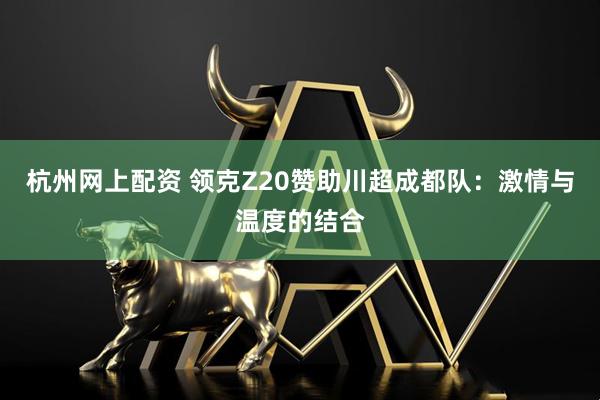 杭州网上配资 领克Z20赞助川超成都队：激情与温度的结合